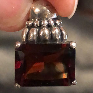 Sterling Silver & Garnet Necklace Pendant